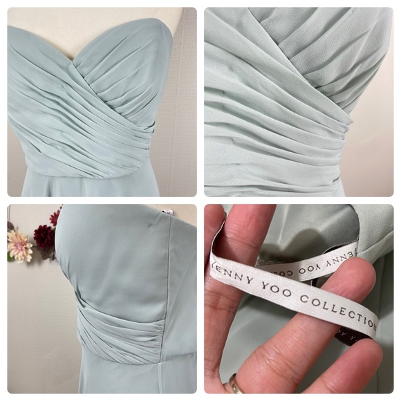 JENNY YOO Women Bridesmaid Wedding Long Gown Adeline Morning Mist size 12 - Picture 7 of 12